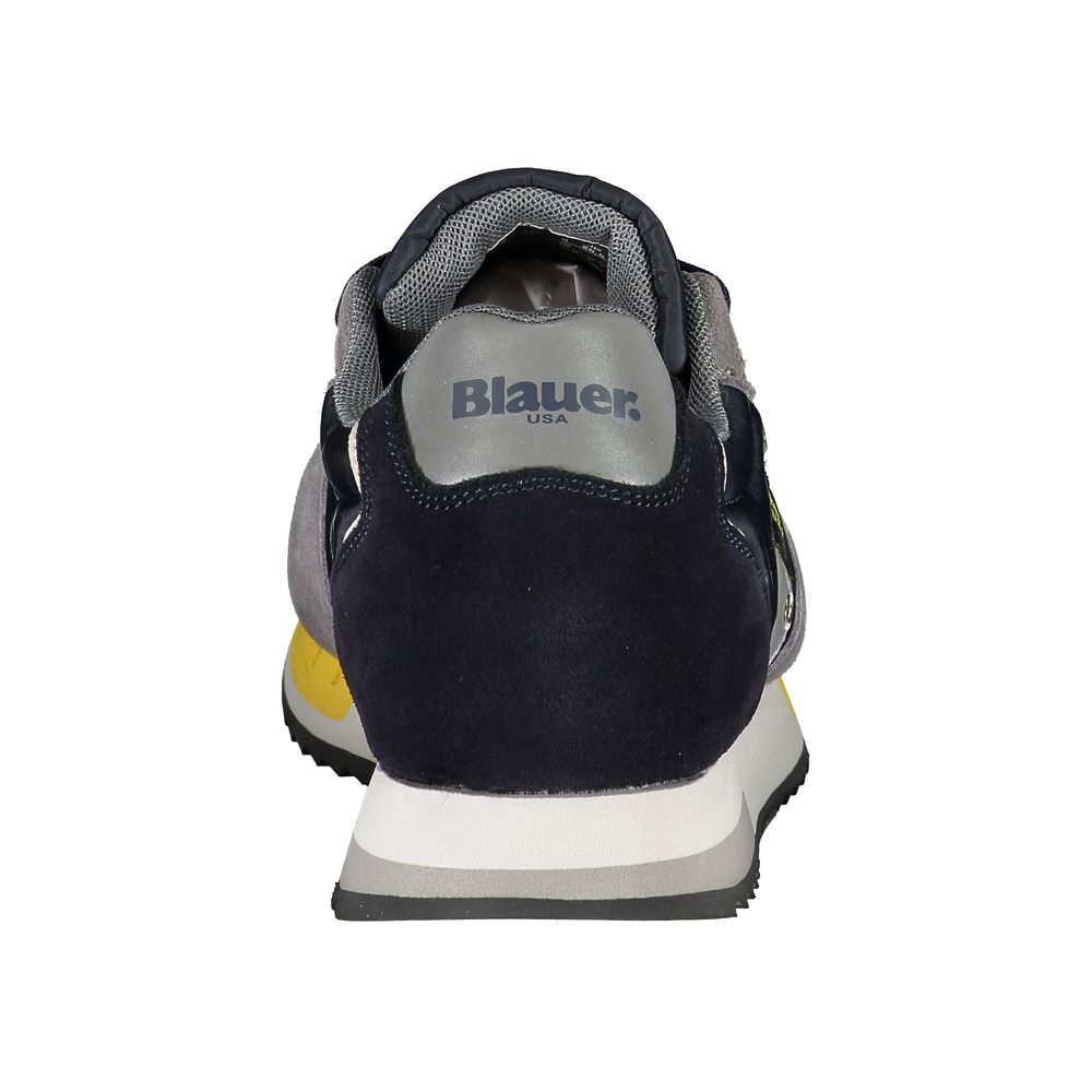 Blauer Blue Leather Zapatillas para Hombre