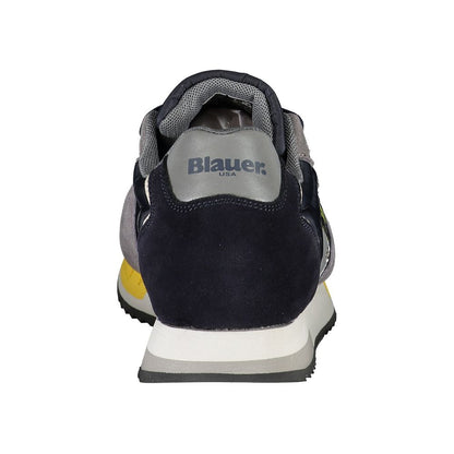 Blauer Blue Leather Zapatillas para Hombre