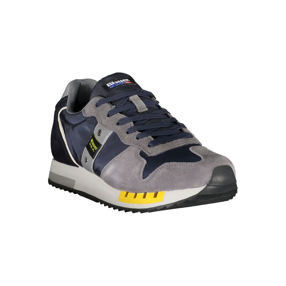 Blauer Blue Leather Zapatillas para Hombre