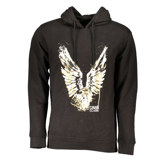 Sudadera con capucha de algodón negra para hombre Cavalli Class