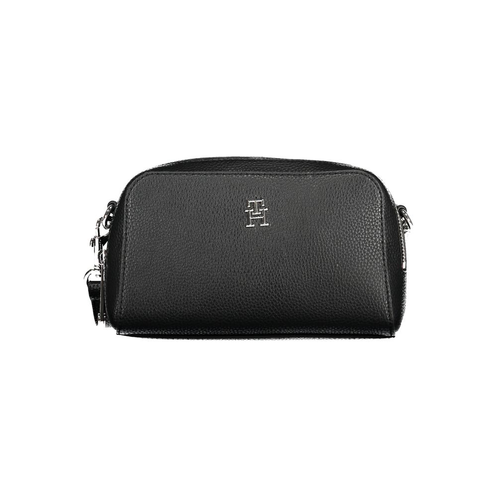 Tommy Hilfiger Bolso de hombro de poliuretano negro para mujer