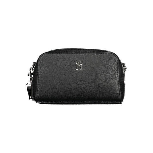 Tommy Hilfiger Bolso de hombro de poliuretano negro para mujer