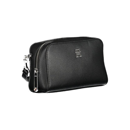 Tommy Hilfiger Bolso de hombro de poliuretano negro para mujer