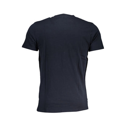 Camiseta de hombre de algodón azul Cavalli Class