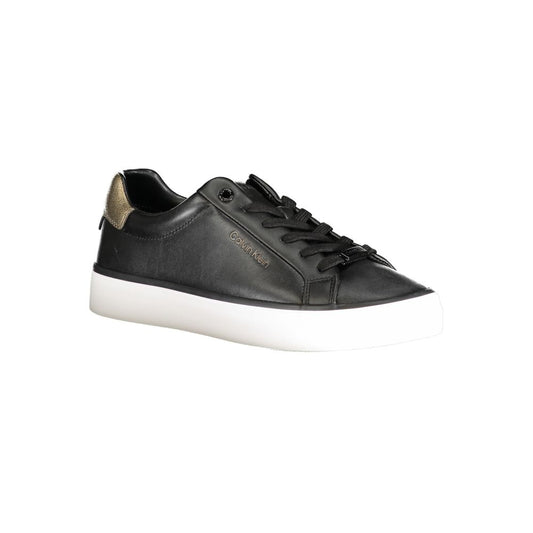 Zapatillas de cuero negro Calvin Klein para mujer