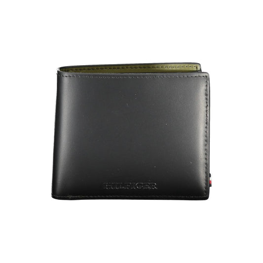 Billetera Tommy Hilfiger de cuero negro para hombre