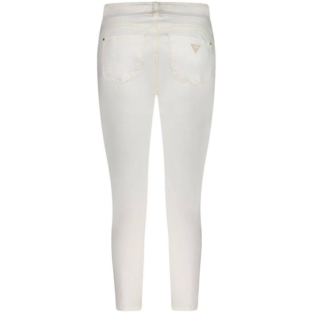 Pantalones vaqueros ajustados de algodón blanco para mujer Guess
