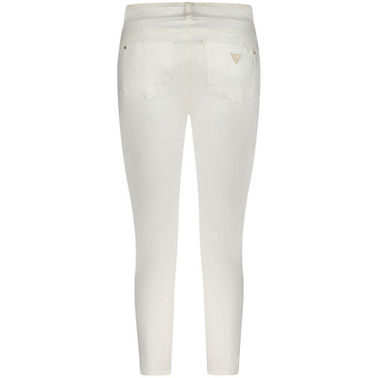 Pantalones vaqueros ajustados de algodón blanco para mujer Guess