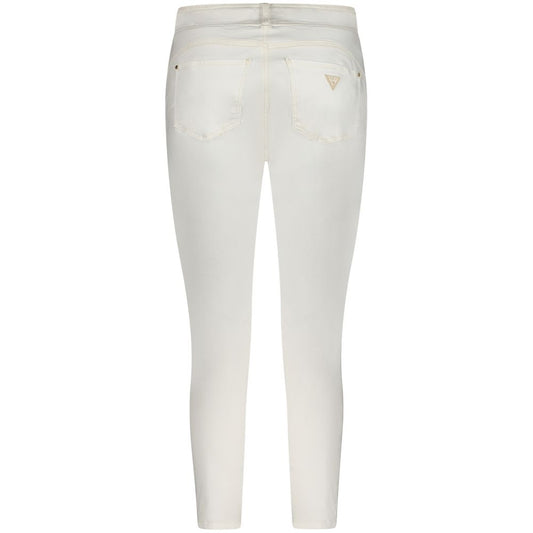 Pantalones vaqueros ajustados de algodón blanco para mujer Guess