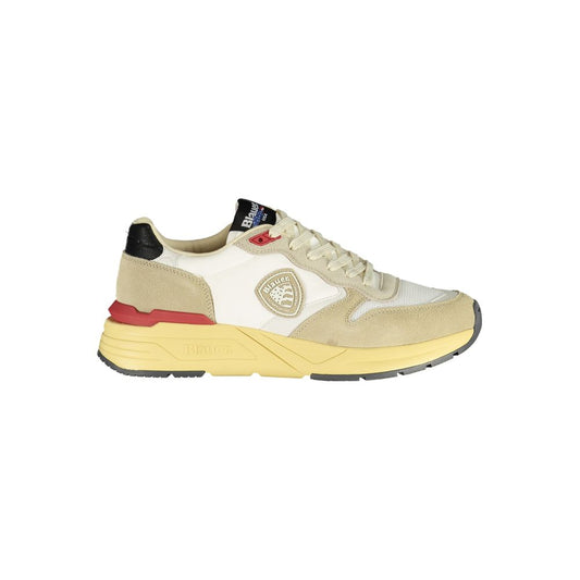 Zapatilla deportiva de poliuretano beige azul para hombre