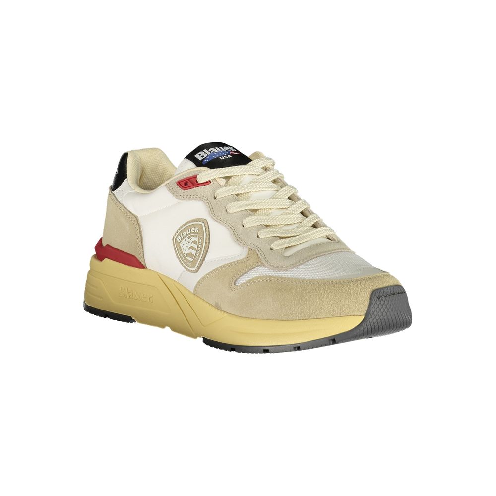 Zapatilla deportiva de poliuretano beige azul para hombre