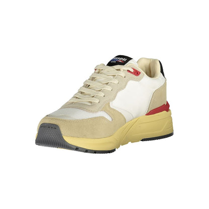 Zapatilla deportiva de poliuretano beige azul para hombre