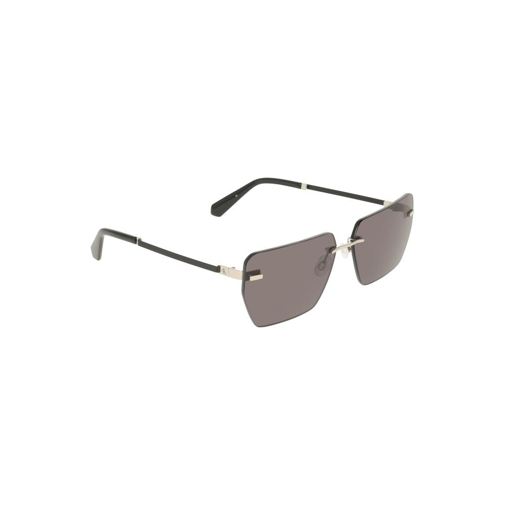 Calvin Klein Gafas de Sol de Hombre de Metal Plateado