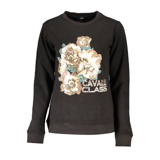 Sudadera de algodón negra para mujer Cavalli Class