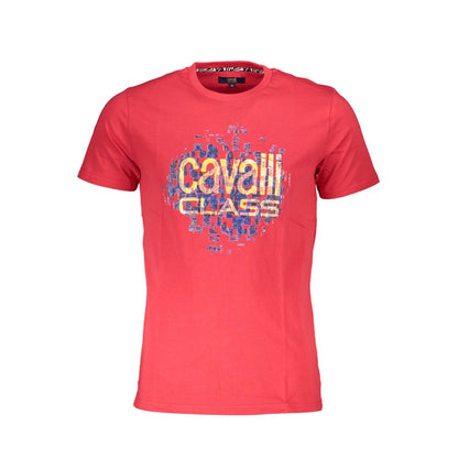 Camiseta de algodón roja para hombre Cavalli Class