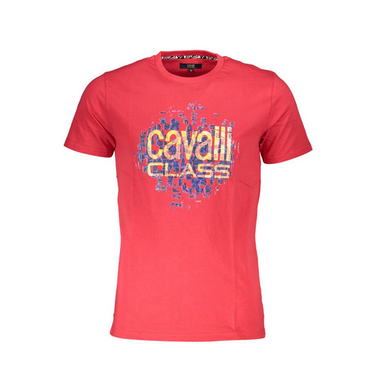 Camiseta de algodón roja para hombre Cavalli Class