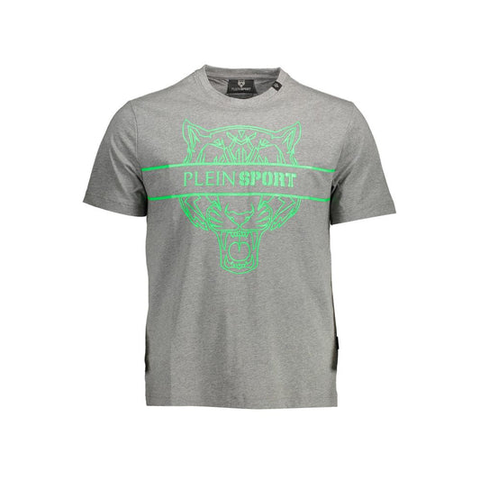Plein Sport "Camiseta de Algodón Gris para Hombre con Detalles Contrastantes"