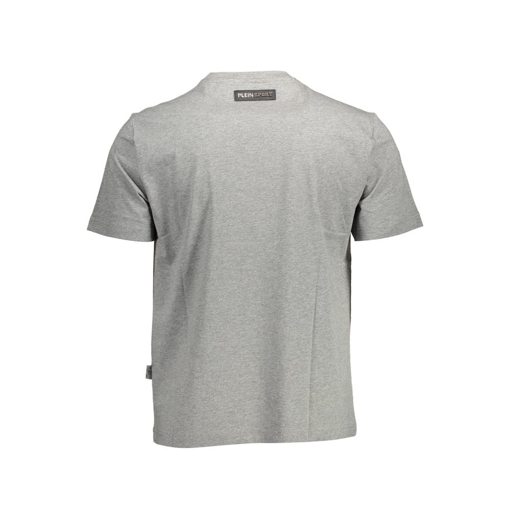 Plein Sport "Camiseta de Algodón Gris para Hombre con Detalles Contrastantes"