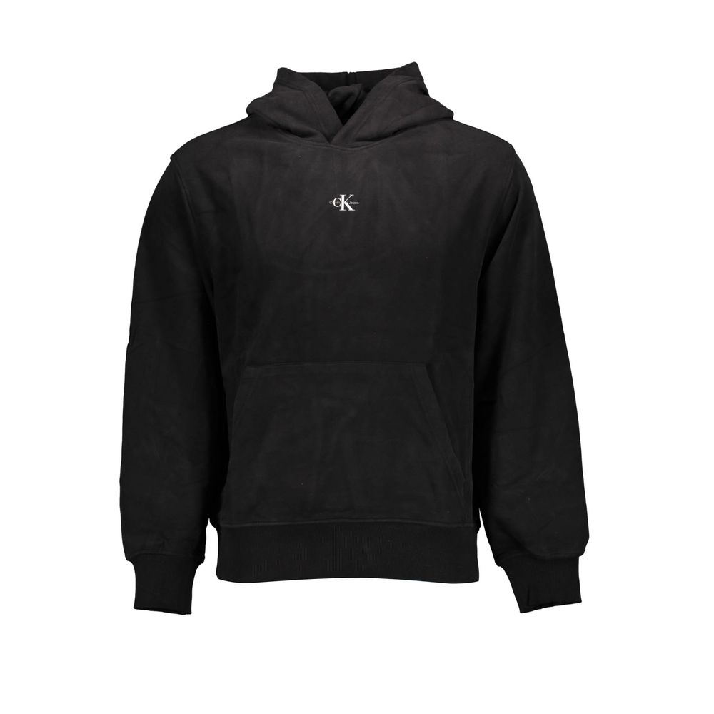 Sudadera con capucha negra de algodón para hombre Calvin Klein