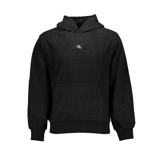 Sudadera con capucha negra de algodón para hombre Calvin Klein