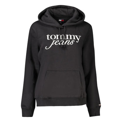 Sudadera de algodón negra para mujer Tommy Hilfiger