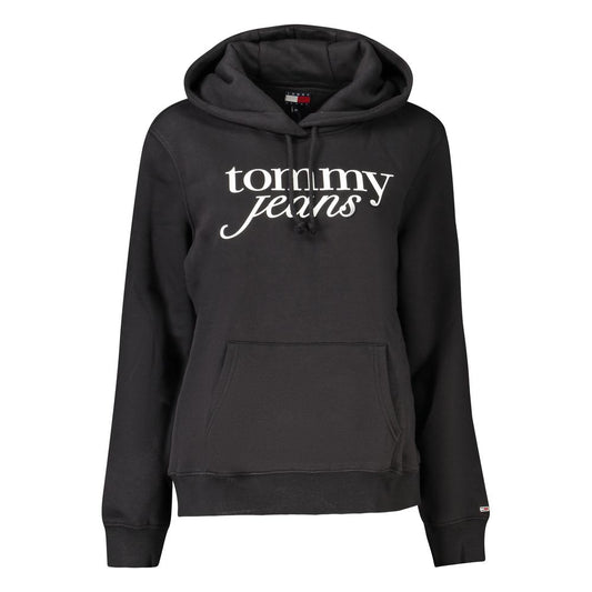 Sudadera de algodón negra para mujer Tommy Hilfiger