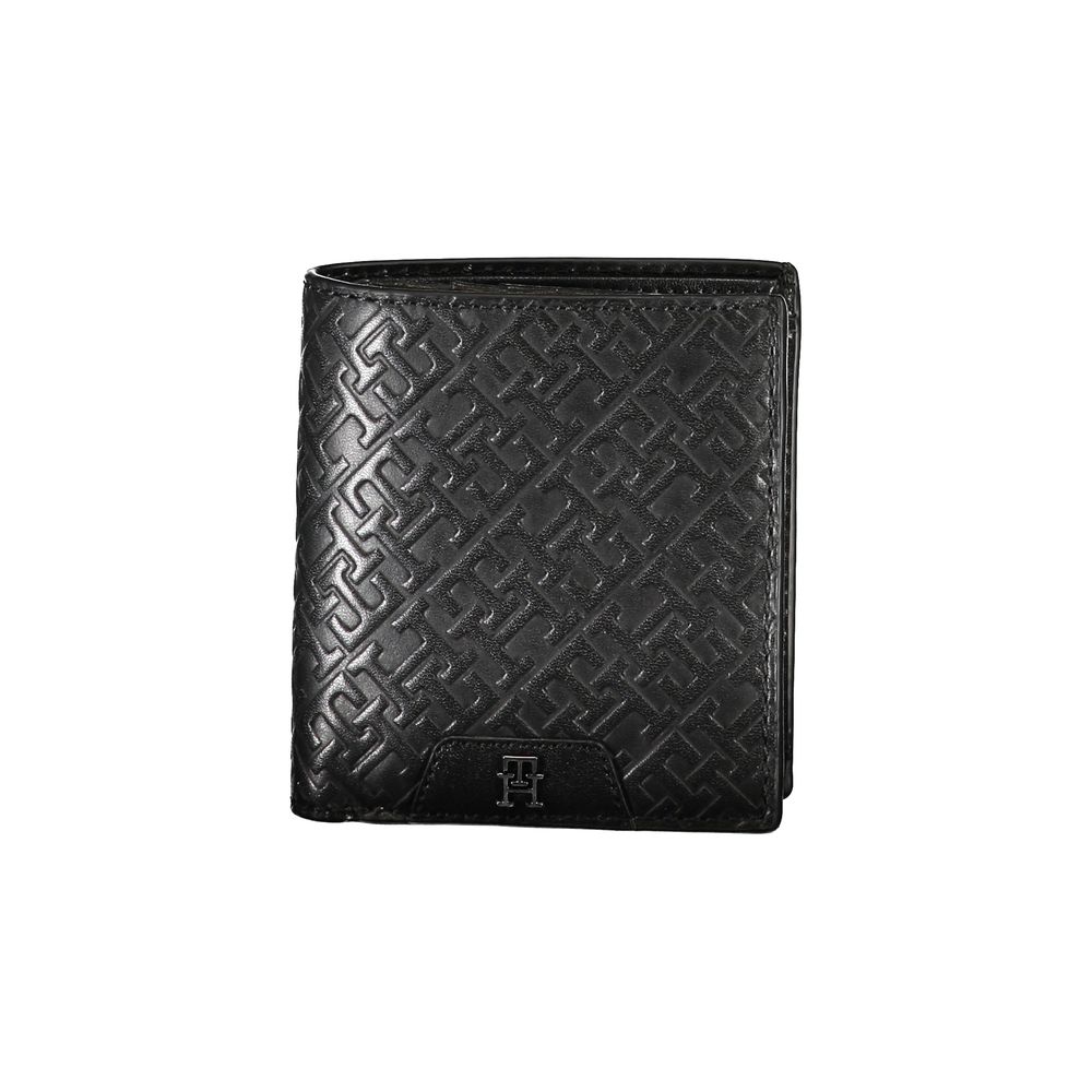 Cartera Tommy Hilfiger de cuero negro elegante con doble compartimento