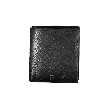 Cartera Tommy Hilfiger de cuero negro elegante con doble compartimento