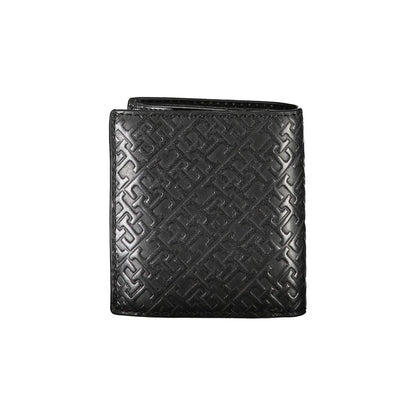 Cartera Tommy Hilfiger de cuero negro elegante con doble compartimento