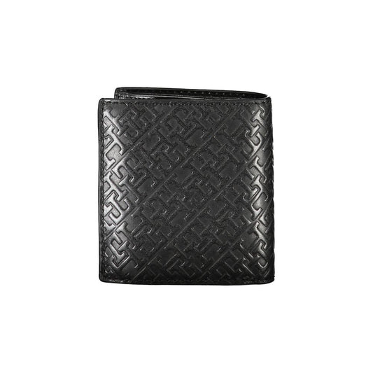 Cartera Tommy Hilfiger de cuero negro elegante con doble compartimento