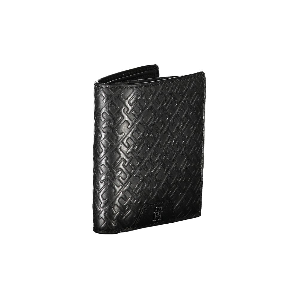 Cartera Tommy Hilfiger de cuero negro elegante con doble compartimento