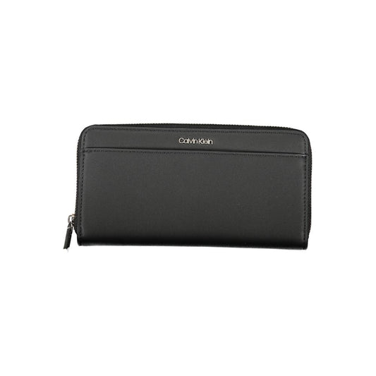 Billetera Calvin Klein negra de poliéster para mujer