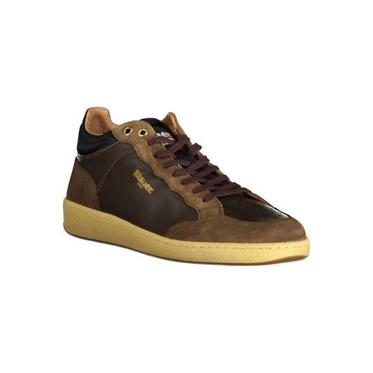 Zapatilla Blauer Marrone de piel para hombre