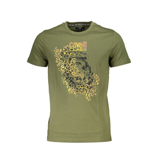 Camiseta de algodón verde Cavalli Class para hombre