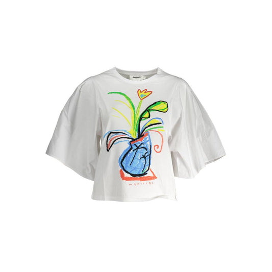 Top de mujer de algodón blanco Desigual