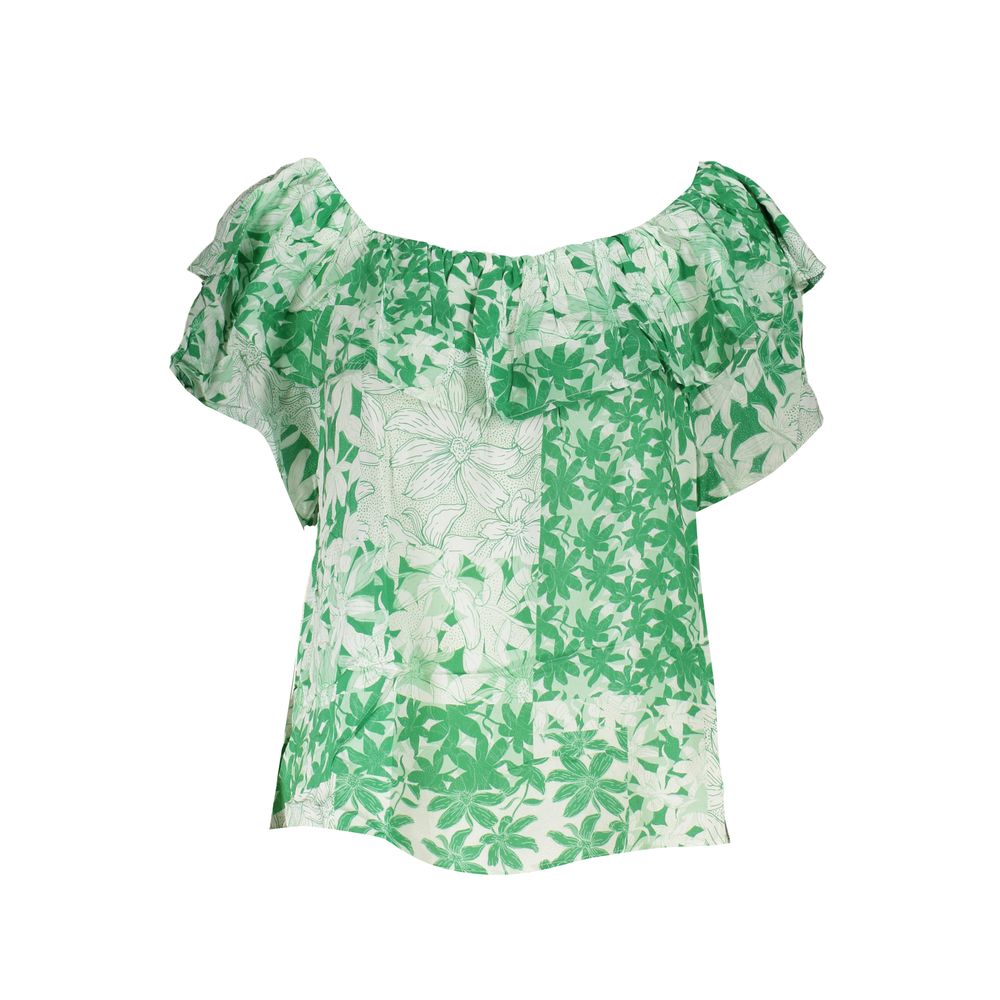 Camiseta Desigual verde de algodón para mujer