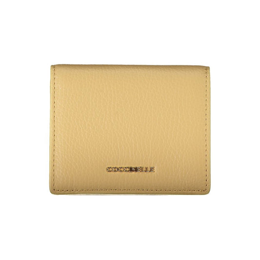 Cartera de mujer de piel beige Coccinelle