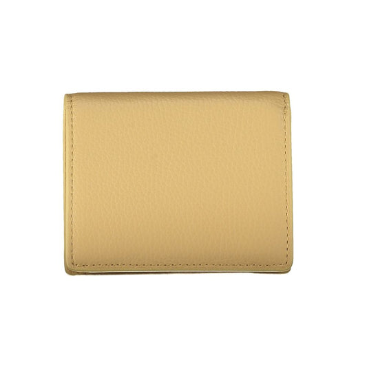 Cartera de mujer de piel beige Coccinelle