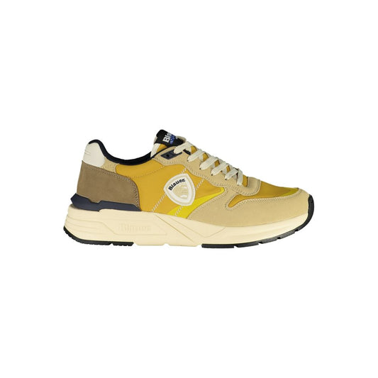 Zapatilla deportiva de poliuretano beige azul para hombre