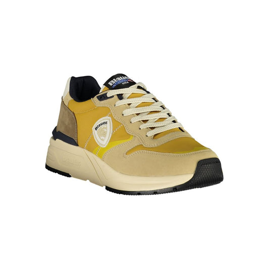 Zapatilla deportiva de poliuretano beige azul para hombre