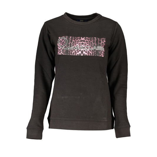 Sudadera de algodón negra para mujer Cavalli Class