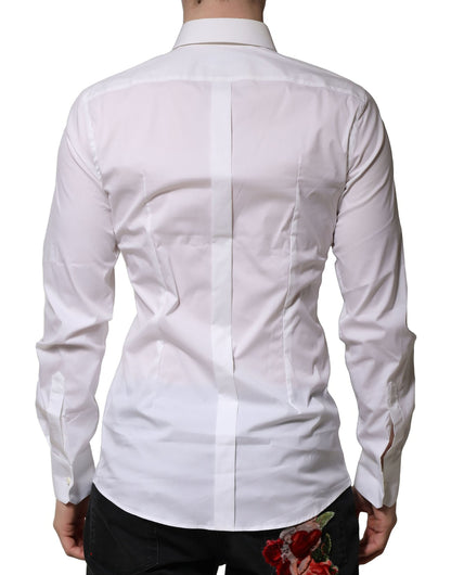 Camisa formal de manga larga Dolce & Gabbana de algodón blanco GOLD