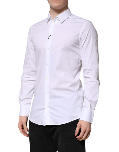 Camisa formal de manga larga Dolce & Gabbana de algodón blanco GOLD