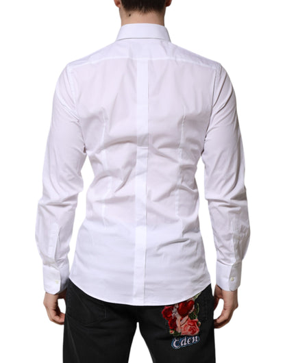 Camisa formal de manga larga Dolce & Gabbana de algodón blanco GOLD