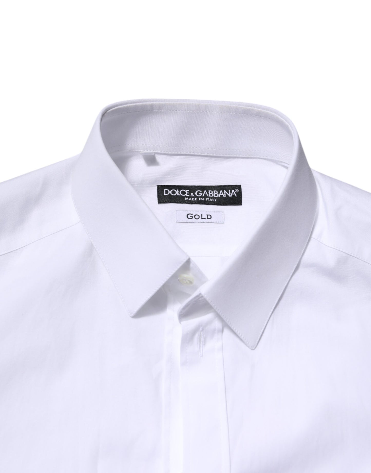 Camisa formal de manga larga Dolce & Gabbana de algodón blanco GOLD