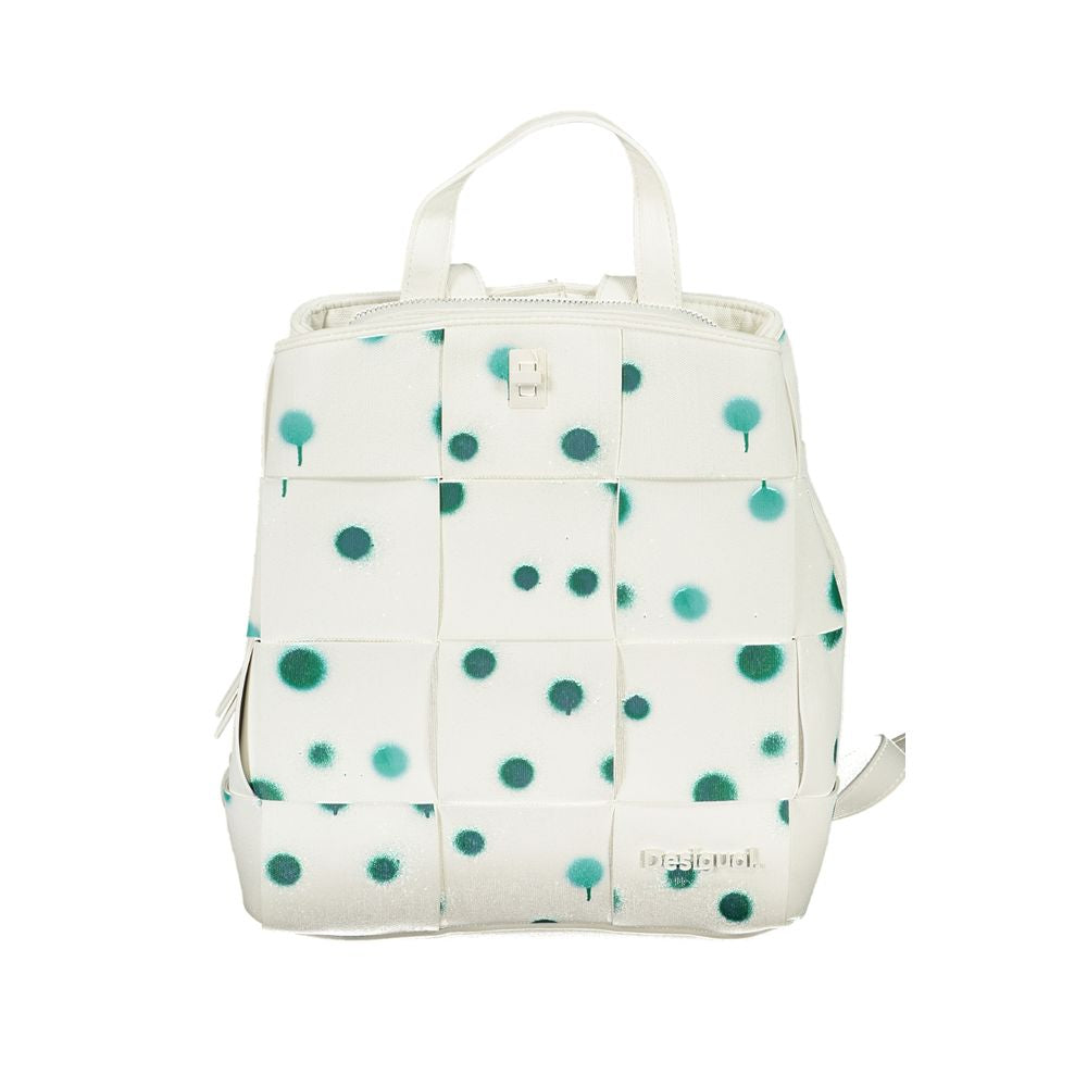 Mochila Desigual blanca de poliuretano para mujer