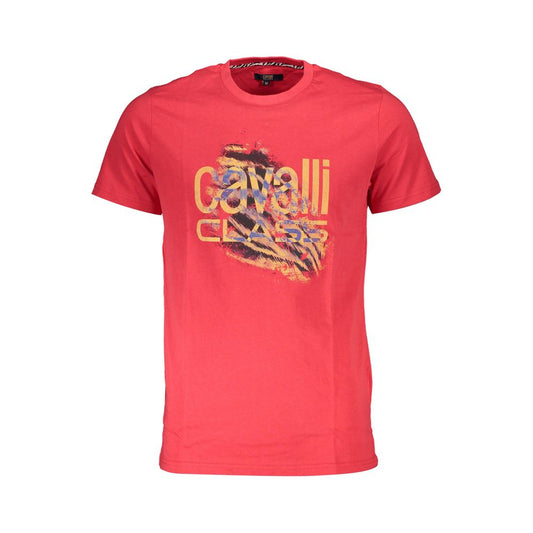 Camiseta de algodón Cavalli Class Rosso para hombre