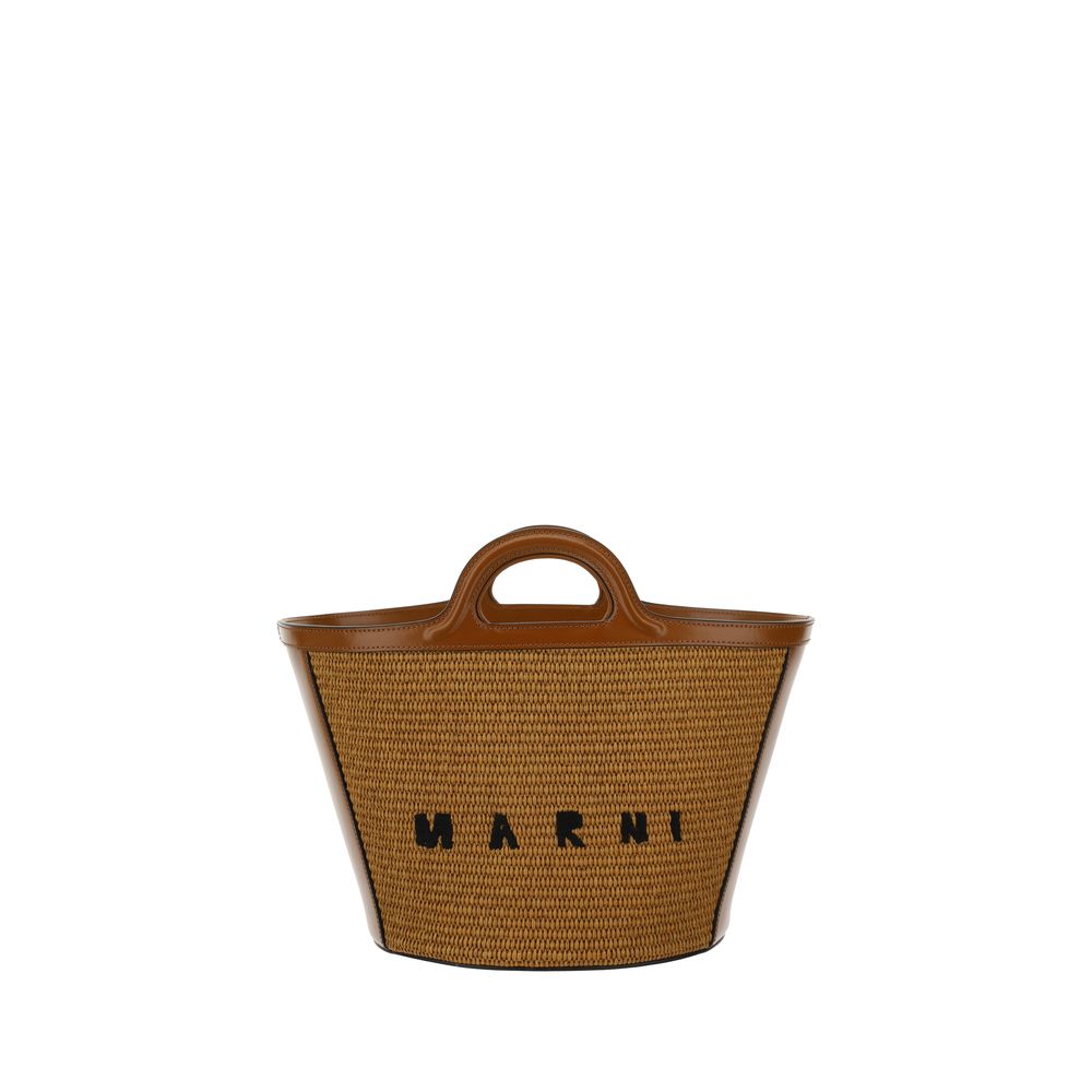Bolso de Hombro Marni de Algodón Marrón