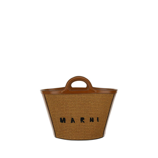 Bolso de Hombro Marni de Algodón Marrón