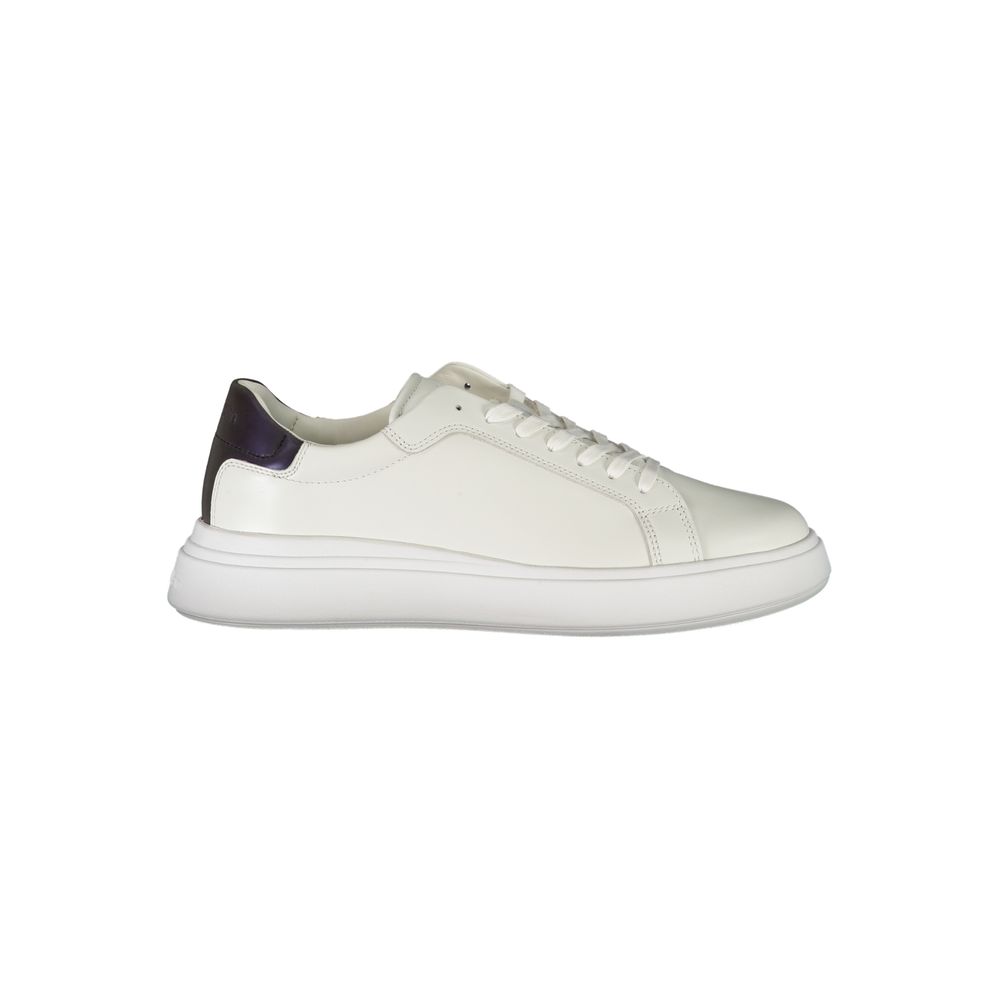 Calvin Klein Zapatillas de cuero blancas para hombre